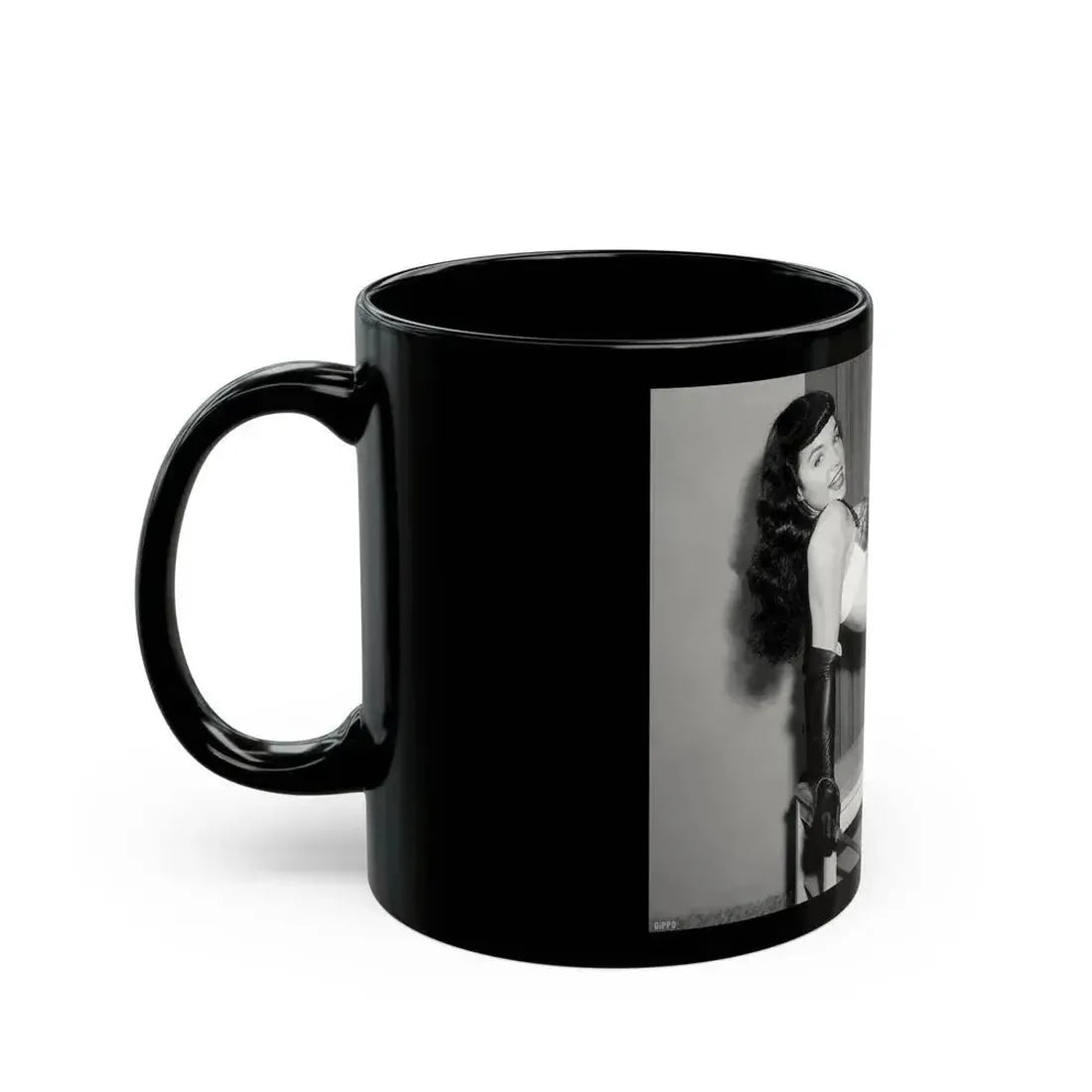 Bettie Page #943 (Vintage Female Icon) Black Coffee Mug - Go Mug Yourself