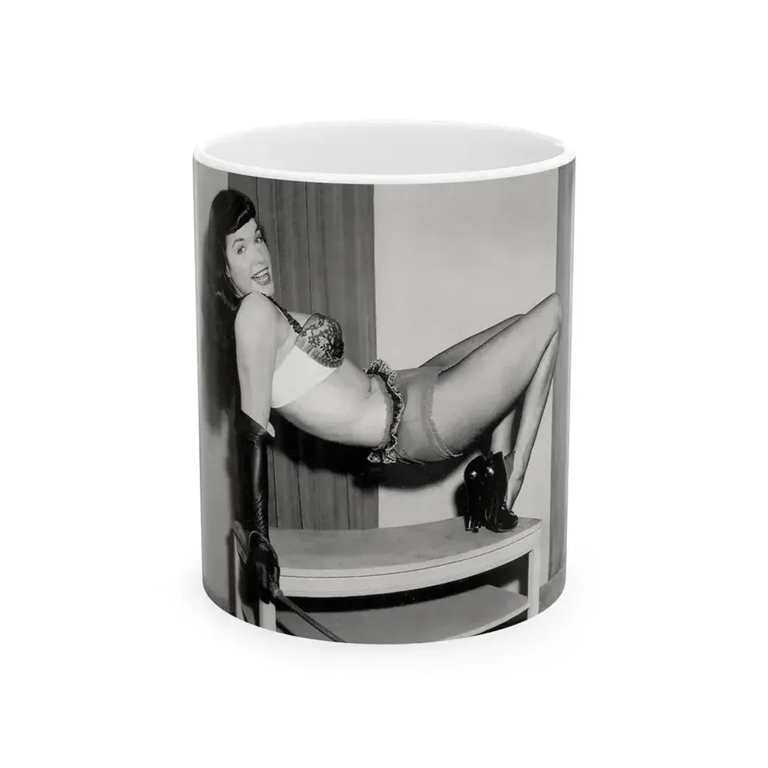 Bettie Page #943 (Vintage Female Icon) White Coffee Mug 11oz - Go Mug Yourself
