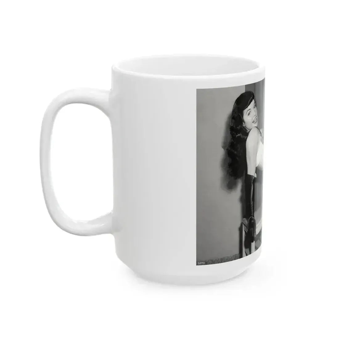 Bettie Page #943 (Vintage Female Icon) White Coffee Mug - Go Mug Yourself