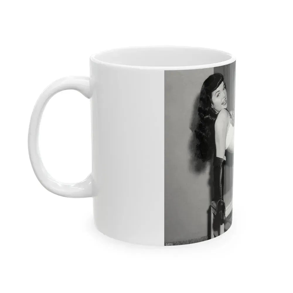Bettie Page #943 (Vintage Female Icon) White Coffee Mug - Go Mug Yourself