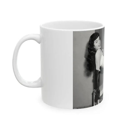Bettie Page #943 (Vintage Female Icon) White Coffee Mug - Go Mug Yourself