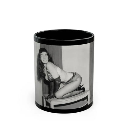 Bettie Page #944 (Vintage Female Icon) Black Coffee Mug 11oz - Go Mug Yourself