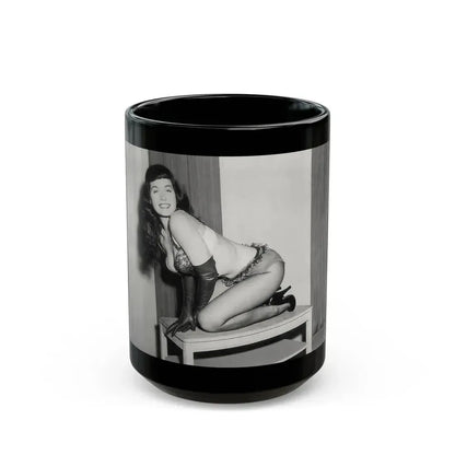 Bettie Page #944 (Vintage Female Icon) Black Coffee Mug 15oz - Go Mug Yourself