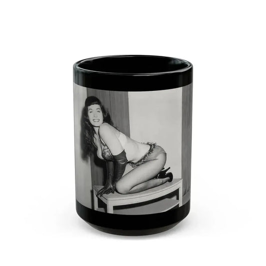 Bettie Page #944 (Vintage Female Icon) Black Coffee Mug 15oz - Go Mug Yourself