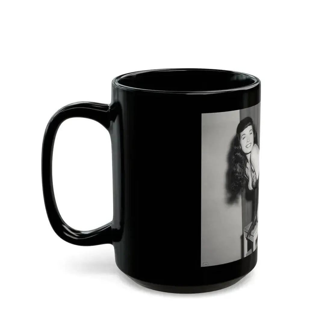 Bettie Page #944 (Vintage Female Icon) Black Coffee Mug - Go Mug Yourself