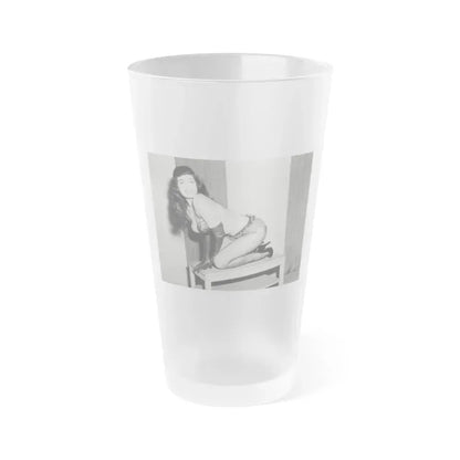 Bettie Page #944 (Vintage Female Icon) Frosted Pint Glass 16oz 16oz Frosted - Go Mug Yourself