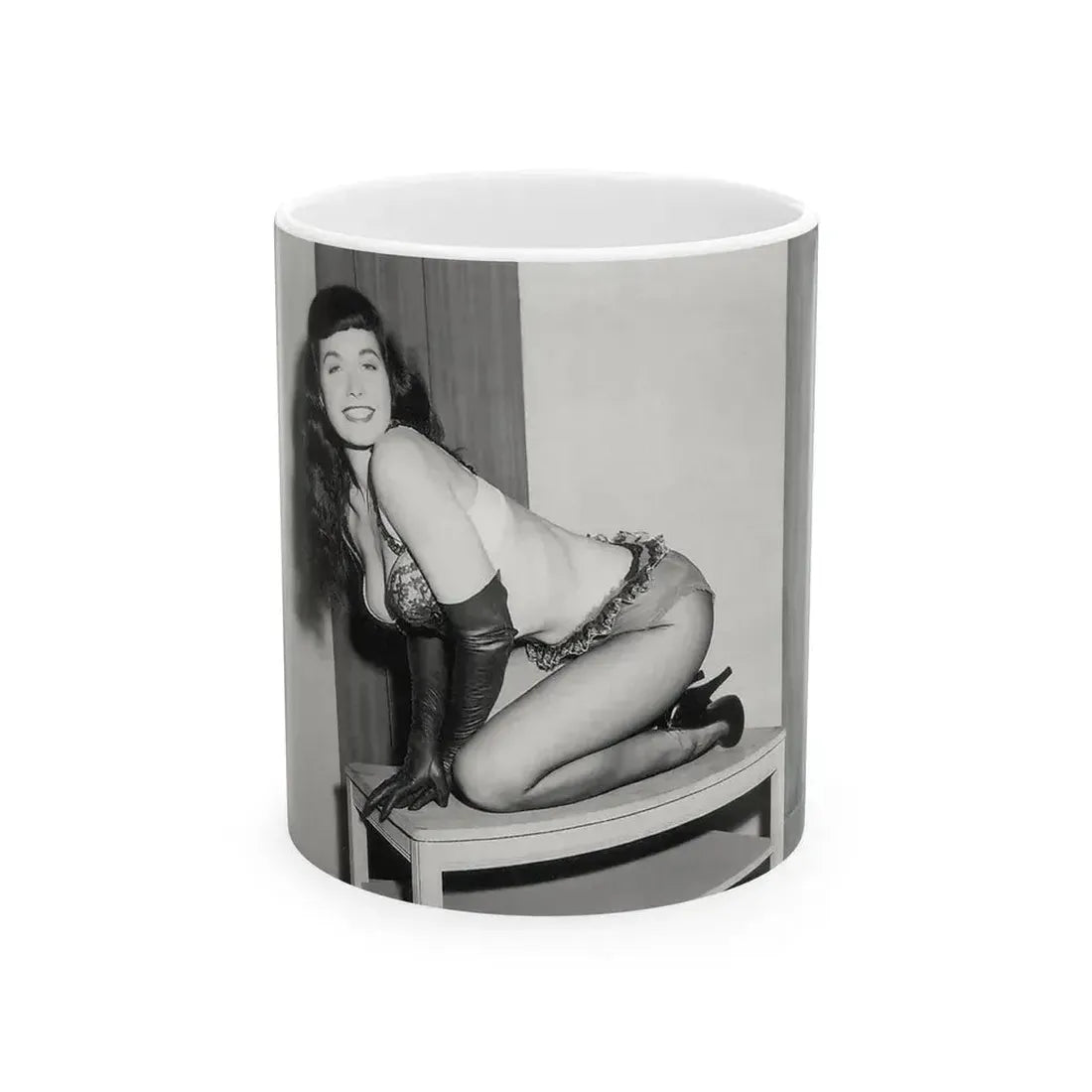 Bettie Page #944 (Vintage Female Icon) White Coffee Mug 11oz - Go Mug Yourself