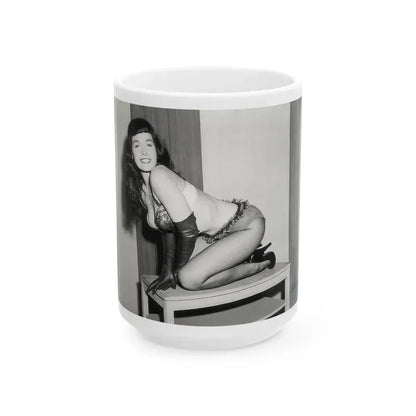 Bettie Page #944 (Vintage Female Icon) White Coffee Mug 15oz - Go Mug Yourself