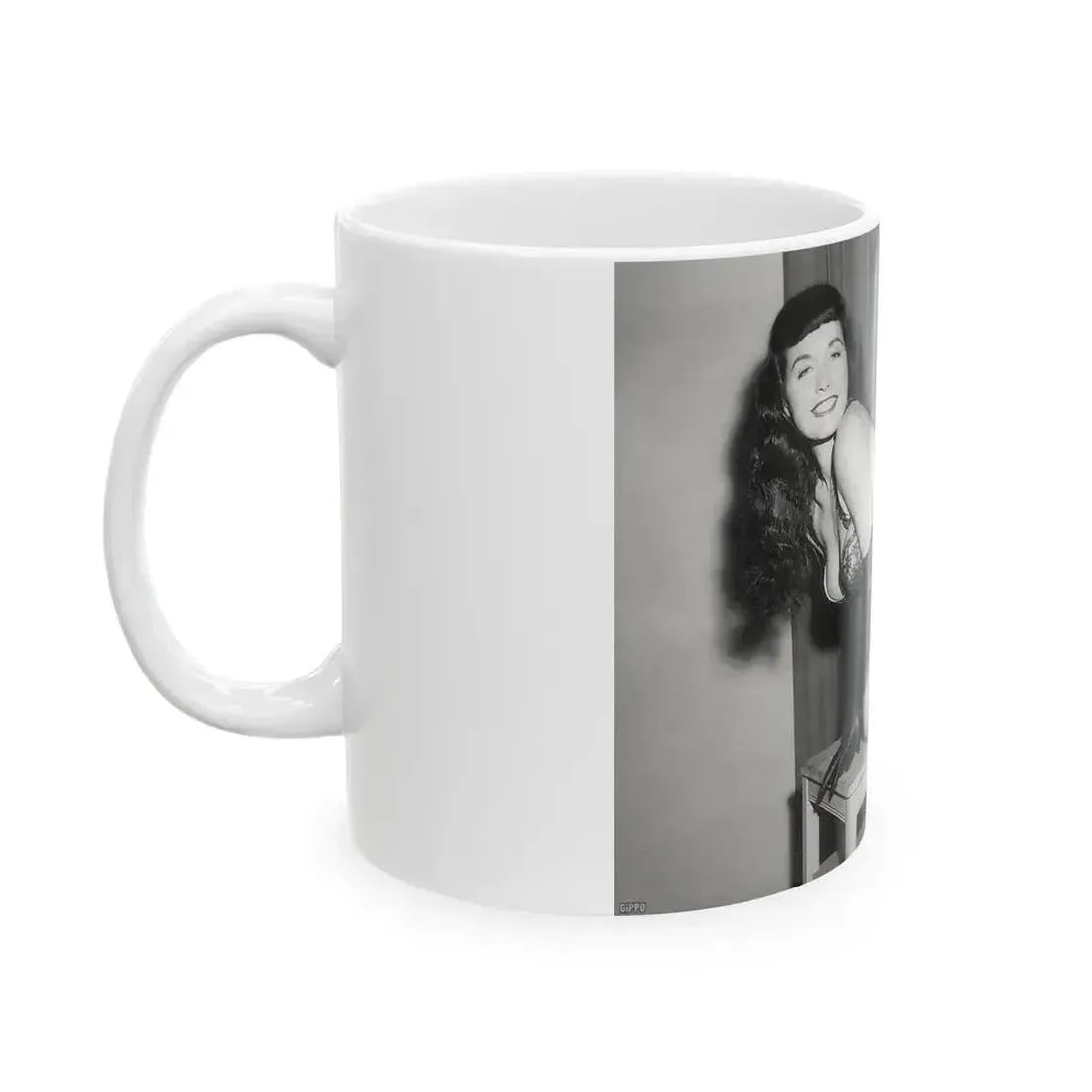 Bettie Page #944 (Vintage Female Icon) White Coffee Mug - Go Mug Yourself