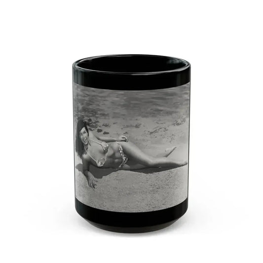 Bettie Page #945 (Vintage Female Icon) Black Coffee Mug 15oz - Go Mug Yourself