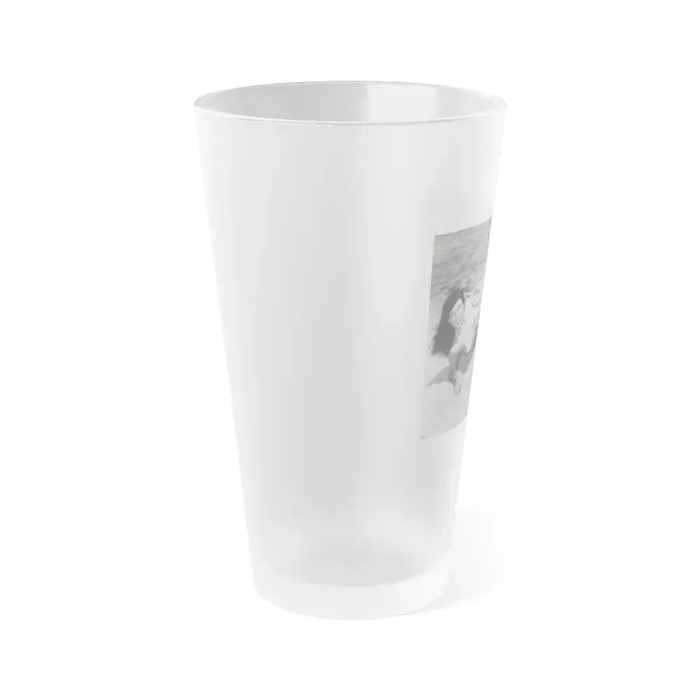 Bettie Page #945 (Vintage Female Icon) Frosted Pint Glass 16oz - Go Mug Yourself