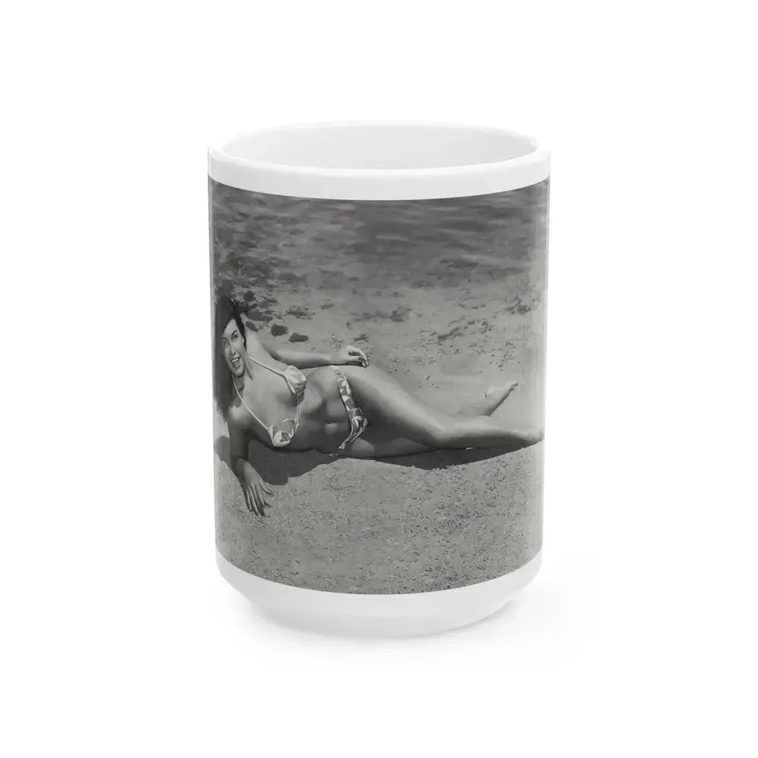 Bettie Page #945 (Vintage Female Icon) White Coffee Mug 15oz - Go Mug Yourself