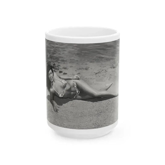 Bettie Page #945 (Vintage Female Icon) White Coffee Mug 15oz - Go Mug Yourself