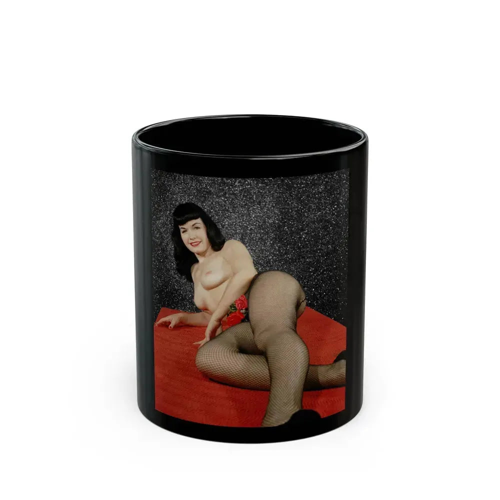 Bettie Page #95 (Vintage Female Icon) Black Coffee Mug 11oz - Go Mug Yourself