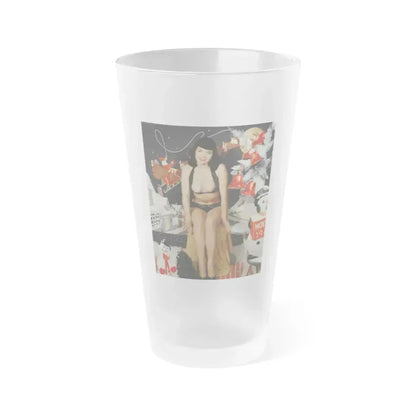 Bettie Page #96 (Vintage Female Icon) Frosted Pint Glass 16oz 16oz Frosted - Go Mug Yourself
