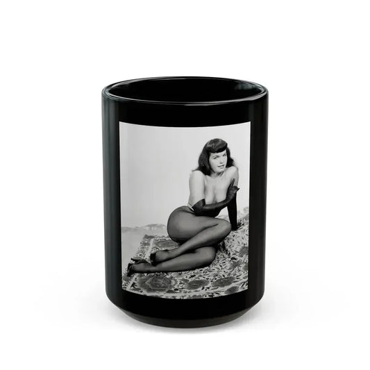 Bettie Page #968 (Vintage Female Icon) Black Coffee Mug 15oz - Go Mug Yourself