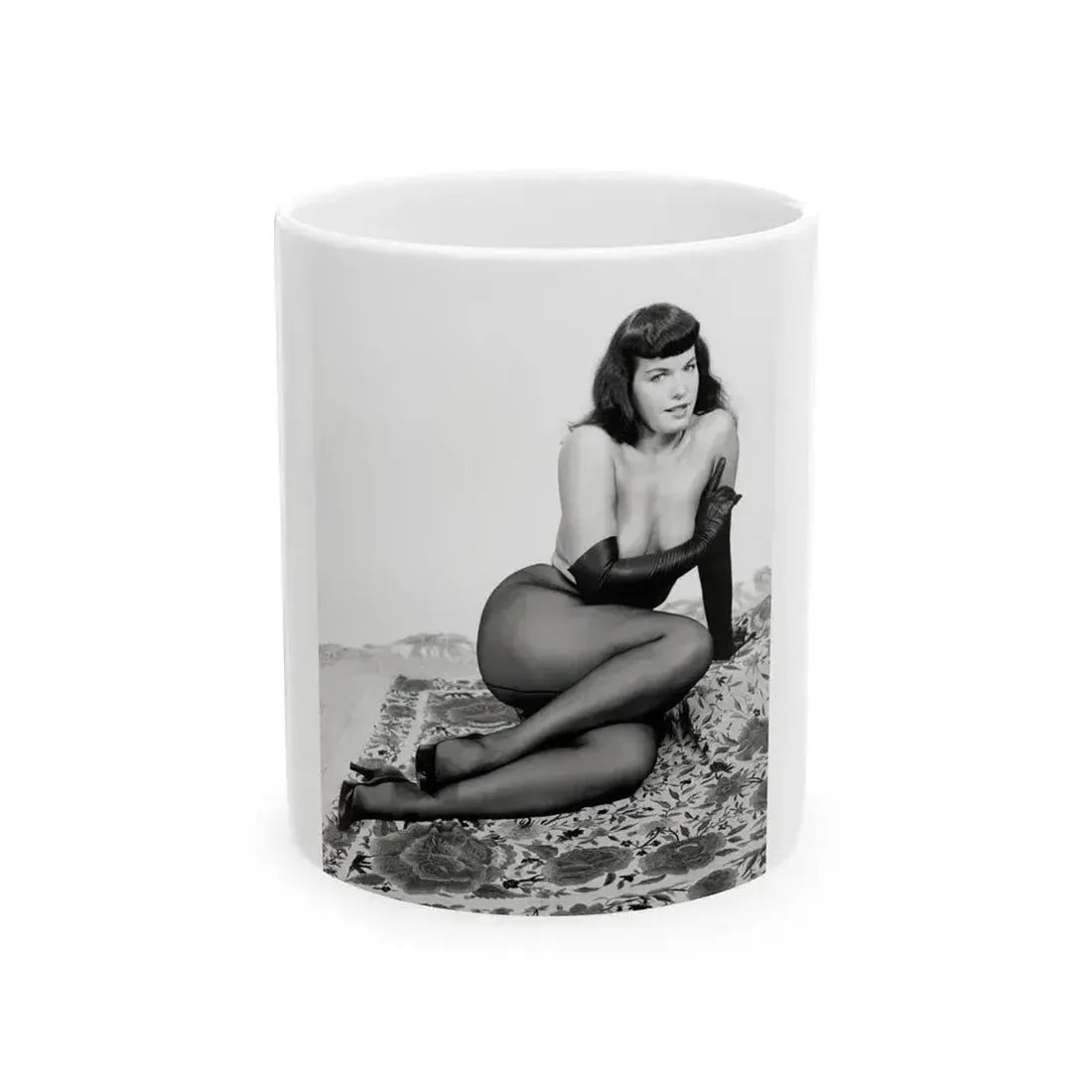 Bettie Page #968 (Vintage Female Icon) White Coffee Mug 11oz - Go Mug Yourself