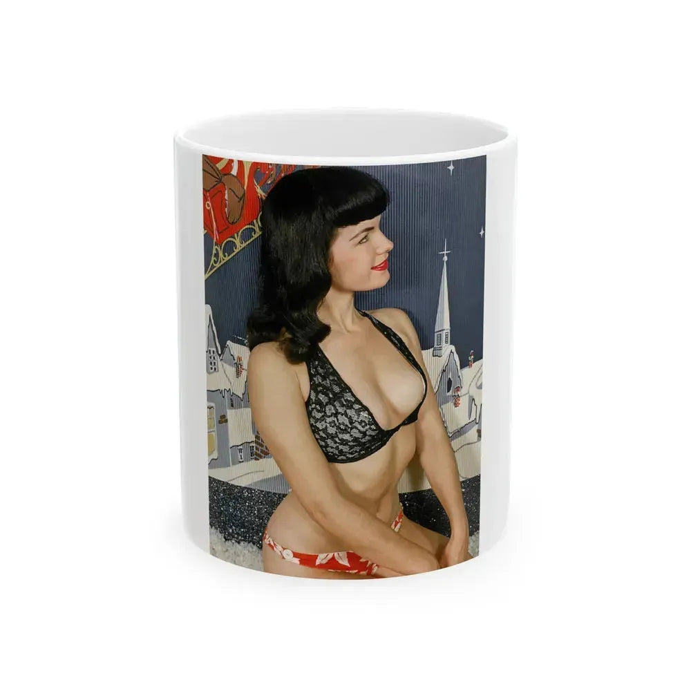 Bettie Page #97 (Vintage Female Icon) White Coffee Mug 11oz - Go Mug Yourself
