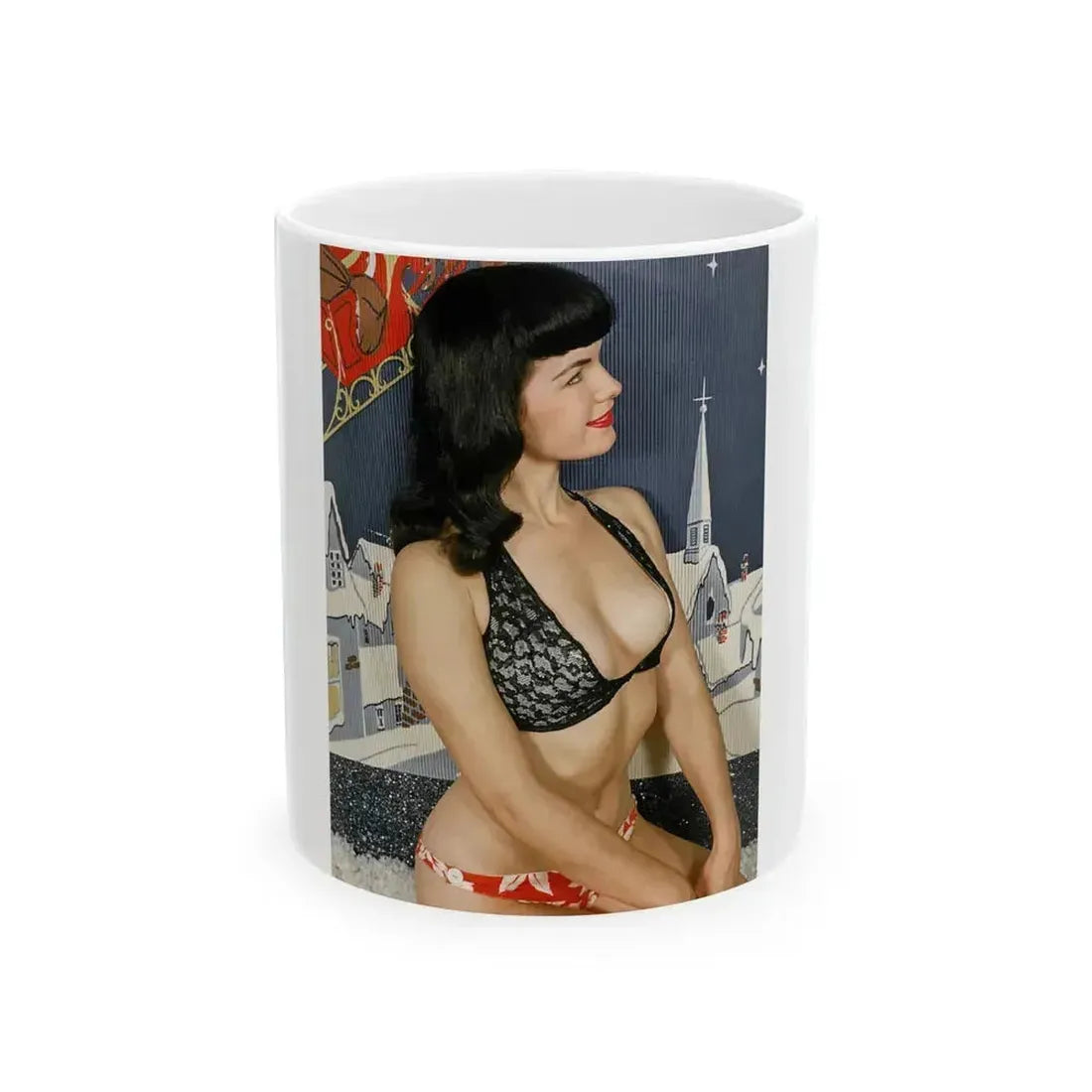 Bettie Page #97 (Vintage Female Icon) White Coffee Mug 11oz - Go Mug Yourself