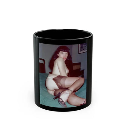 Bettie Page #977 (Vintage Female Icon) Black Coffee Mug 11oz - Go Mug Yourself
