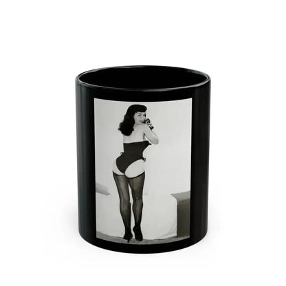 Bettie Page #979 (Vintage Female Icon) Black Coffee Mug 11oz - Go Mug Yourself