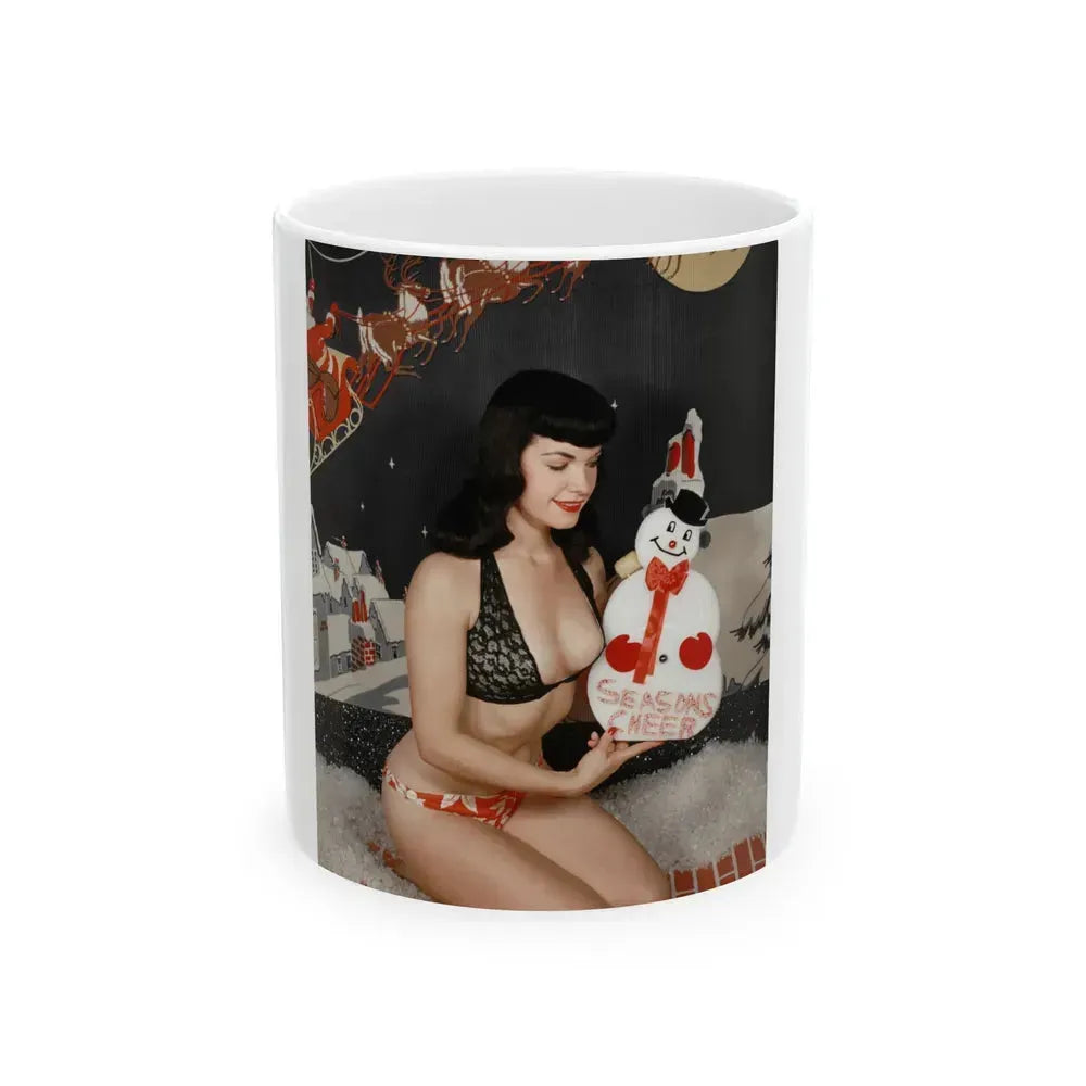Bettie Page #98 (Vintage Female Icon) White Coffee Mug 11oz - Go Mug Yourself