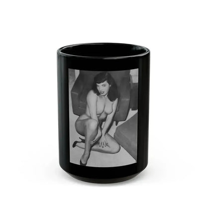 Bettie Page #982 (Vintage Female Icon) Black Coffee Mug 15oz - Go Mug Yourself