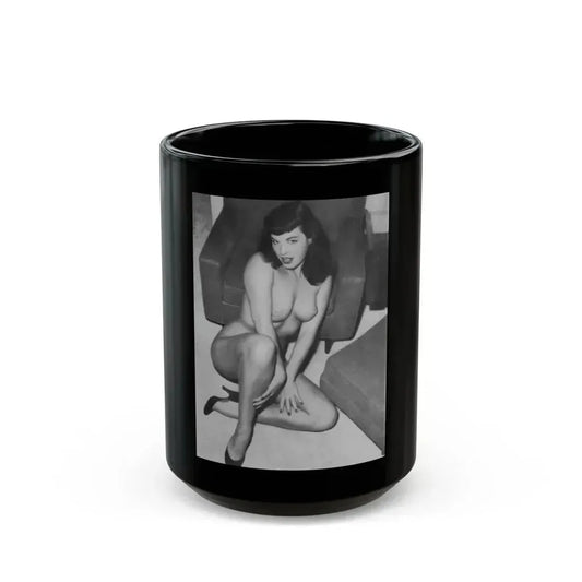 Bettie Page #982 (Vintage Female Icon) Black Coffee Mug 15oz - Go Mug Yourself