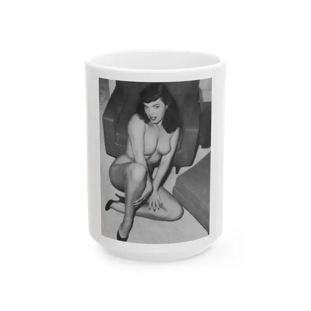 Bettie Page #982 (Vintage Female Icon) White Coffee Mug 15oz - Go Mug Yourself