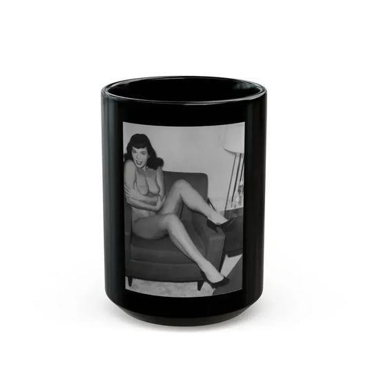 Bettie Page #983 (Vintage Female Icon) Black Coffee Mug 15oz - Go Mug Yourself