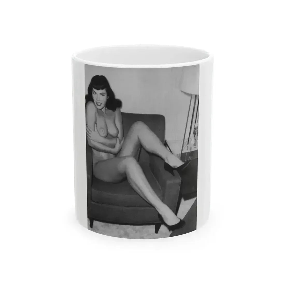 Bettie Page #983 (Vintage Female Icon) White Coffee Mug 11oz - Go Mug Yourself