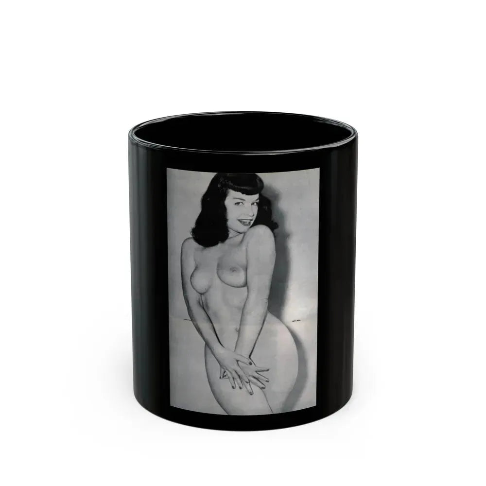 Bettie Page #985 (Vintage Female Icon) Black Coffee Mug 11oz - Go Mug Yourself
