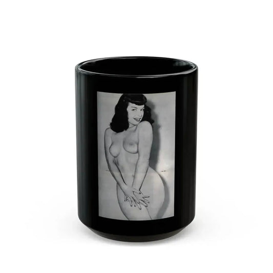 Bettie Page #985 (Vintage Female Icon) Black Coffee Mug 15oz - Go Mug Yourself