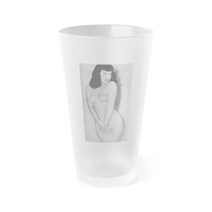 Bettie Page #985 (Vintage Female Icon) Frosted Pint Glass 16oz 16oz Frosted - Go Mug Yourself