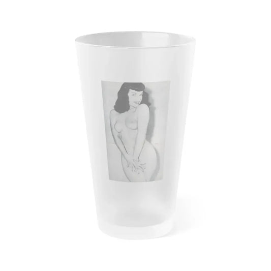 Bettie Page #985 (Vintage Female Icon) Frosted Pint Glass 16oz 16oz Frosted - Go Mug Yourself