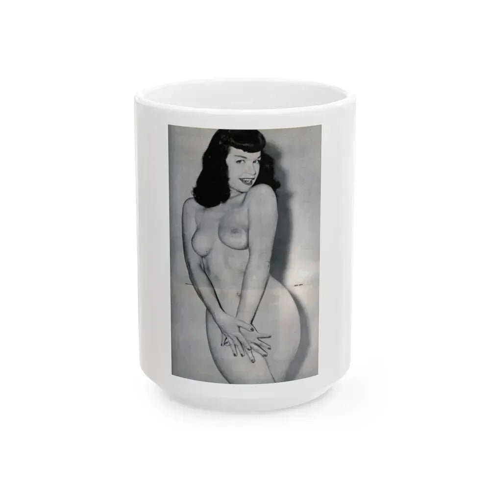 Bettie Page #985 (Vintage Female Icon) White Coffee Mug 15oz - Go Mug Yourself