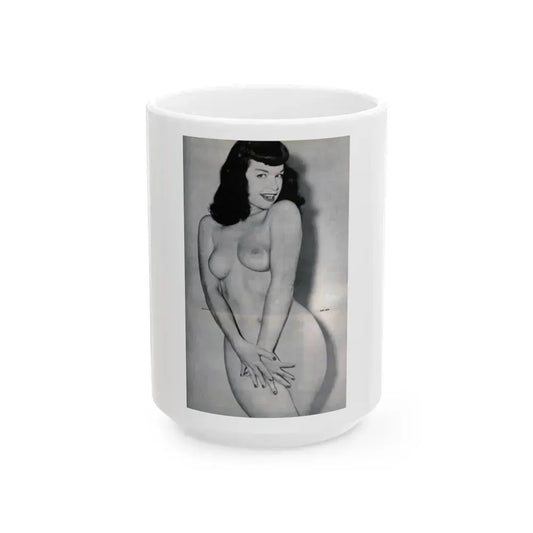Bettie Page #985 (Vintage Female Icon) White Coffee Mug 15oz - Go Mug Yourself