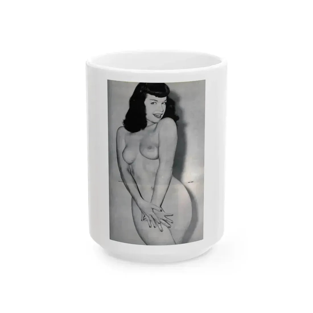 Bettie Page #985 (Vintage Female Icon) White Coffee Mug 15oz - Go Mug Yourself