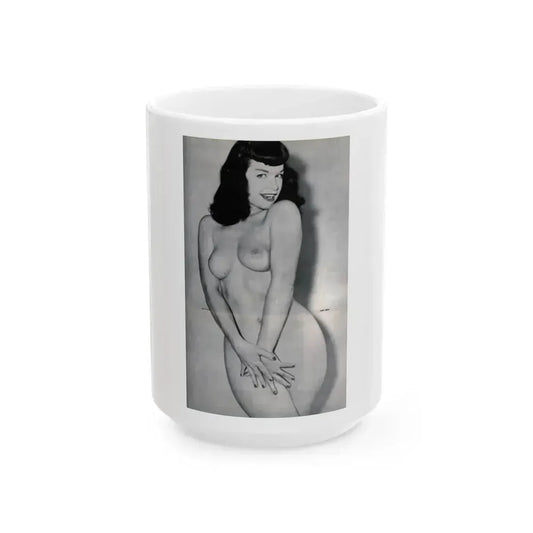 Bettie Page #985 (Vintage Female Icon) White Coffee Mug 15oz - Go Mug Yourself