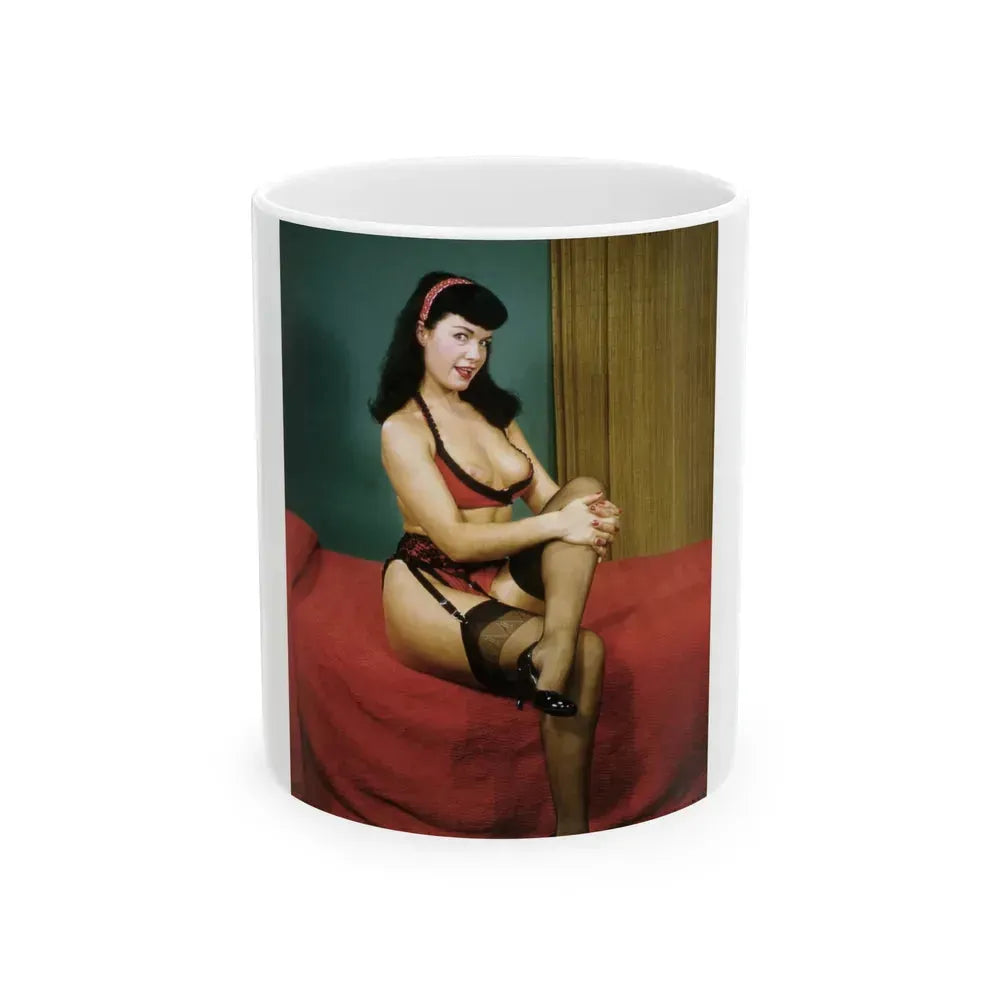 Bettie Page #986 (Vintage Female Icon) White Coffee Mug 11oz - Go Mug Yourself