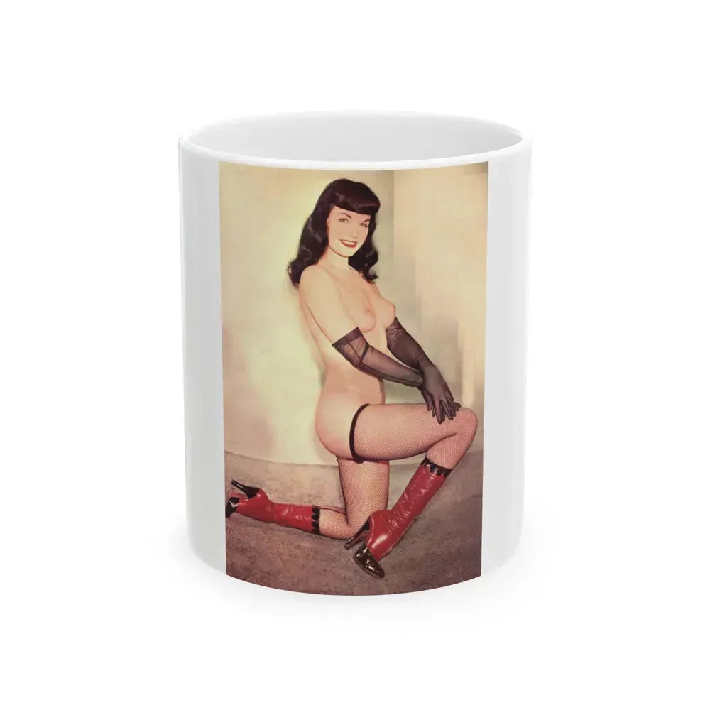 Bettie Page #987 (Vintage Female Icon) White Coffee Mug 11oz - Go Mug Yourself