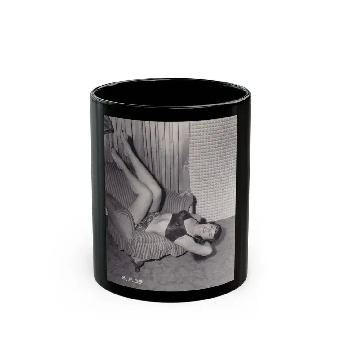 Bettie Page #988 (Vintage Female Icon) Black Coffee Mug 11oz - Go Mug Yourself
