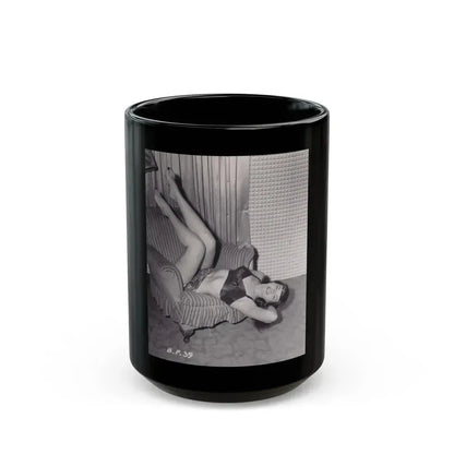 Bettie Page #988 (Vintage Female Icon) Black Coffee Mug 15oz - Go Mug Yourself