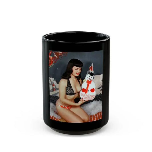 Bettie Page #99 (Vintage Female Icon) Black Coffee Mug 15oz - Go Mug Yourself
