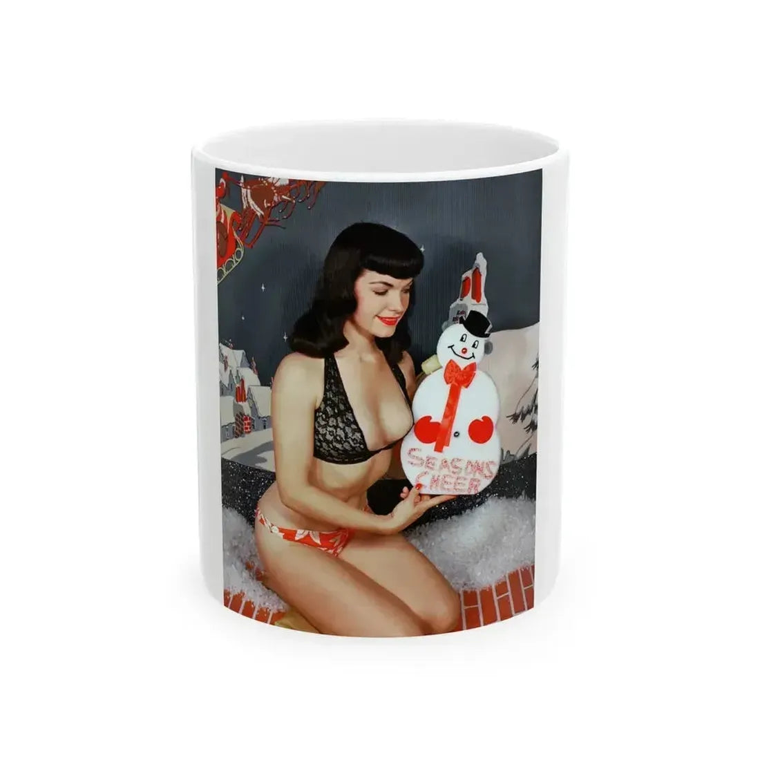 Bettie Page #99 (Vintage Female Icon) White Coffee Mug 11oz - Go Mug Yourself