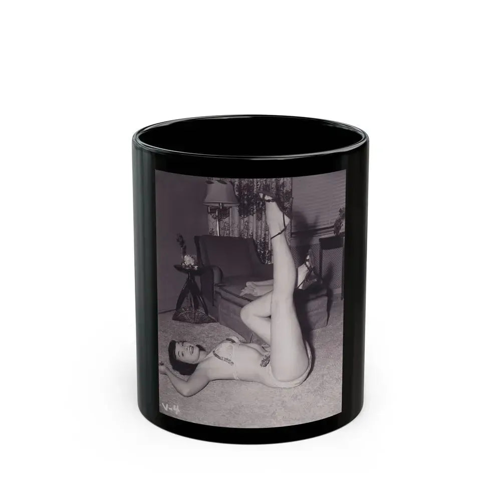 Bettie Page #990 (Vintage Female Icon) Black Coffee Mug 11oz - Go Mug Yourself
