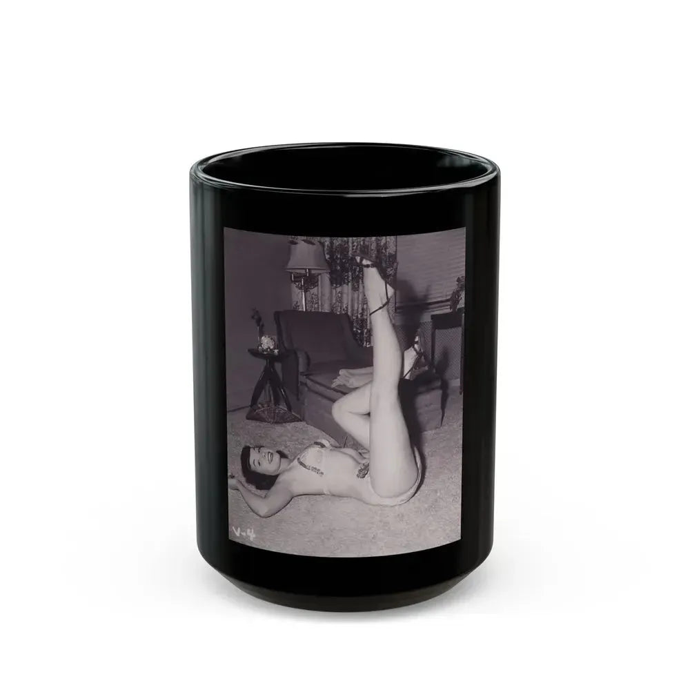 Bettie Page #990 (Vintage Female Icon) Black Coffee Mug 15oz - Go Mug Yourself