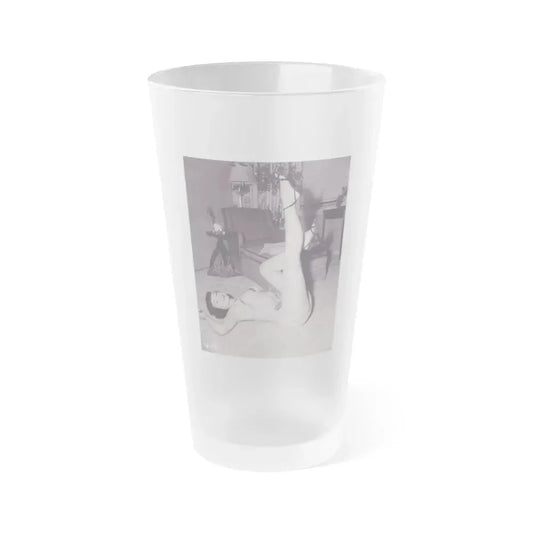 Bettie Page #990 (Vintage Female Icon) Frosted Pint Glass 16oz 16oz Frosted - Go Mug Yourself