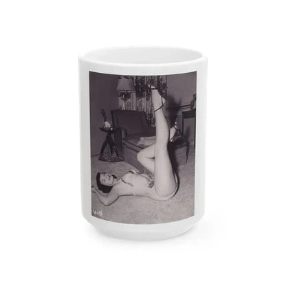Bettie Page #990 (Vintage Female Icon) White Coffee Mug 15oz - Go Mug Yourself