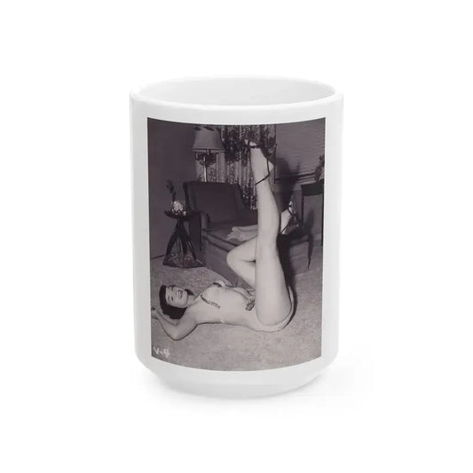 Bettie Page #990 (Vintage Female Icon) White Coffee Mug 15oz - Go Mug Yourself